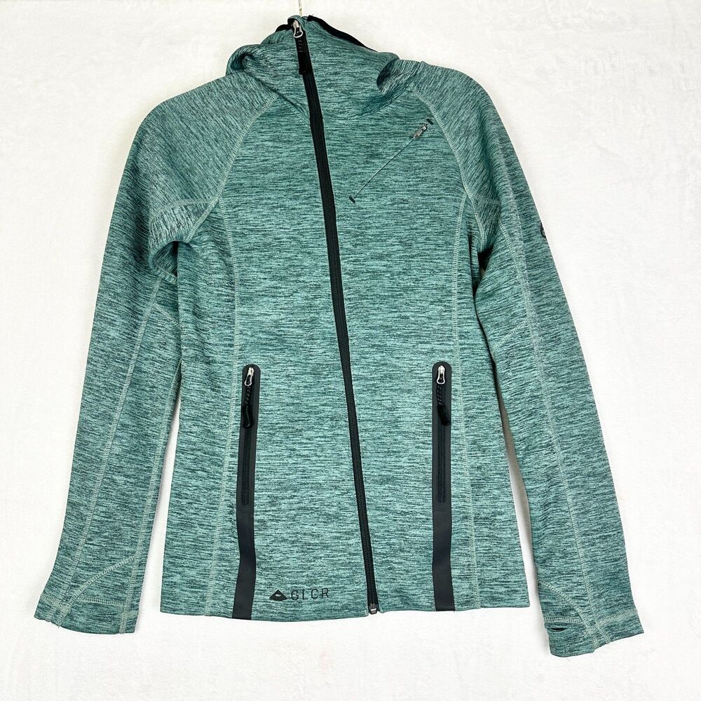 686 Women's GLCR Tarot Tech Fleece Hoodie Size XS Mid Layer Full Zip Tiffany
